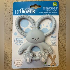 NEW! Dr Brown’s Flexees Silicone Bunny Teether - Light Gray